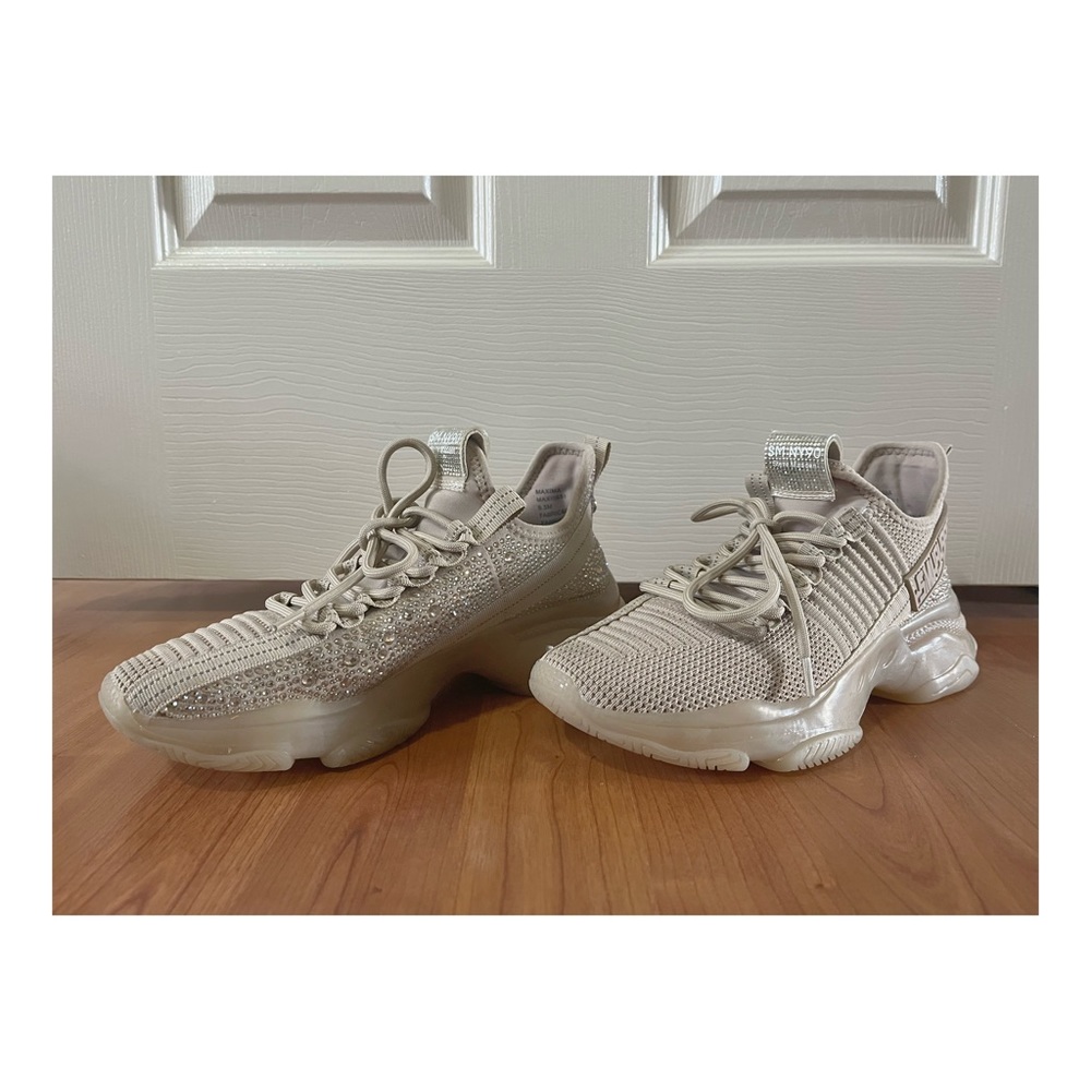 Steve Madden Women's Chunky Knit Sneakers in Pearl Beige